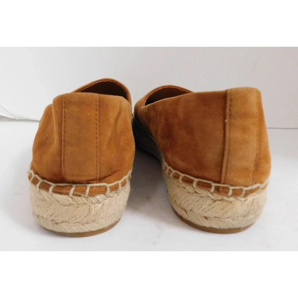 Tory Burch Benton Brown Espadrille Suede Flat Shoes $230rt sz 10 M